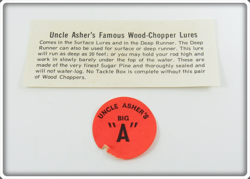Uncle Asher's Black Scale Big A Woodchopper Lure In Box For Sale ...