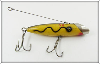 South Bend Silver Speckled Yellow Body With Black Shadow Wave Fish Oreno