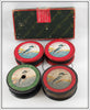 Vintage Kingfisher Brand Lot Of Four Line Spools With Box