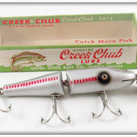 Creek Chub Silver With Red Lines Jointed Pikie In Box 2600 FS Special