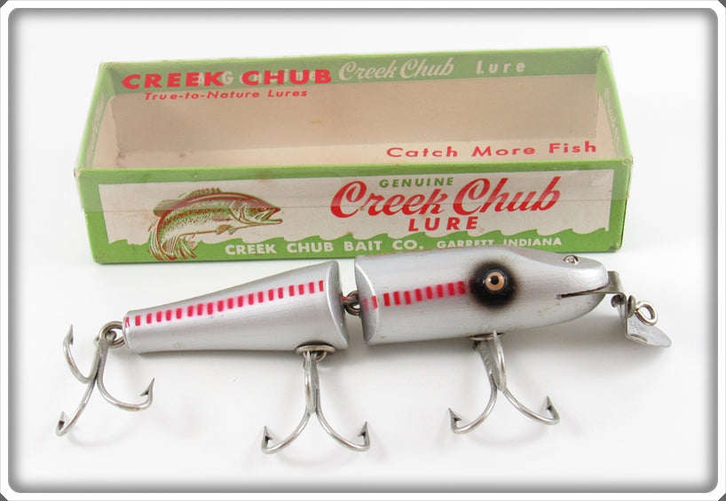 Creek Chub Silver With Red Lines Jointed Pikie In Box 2600 FS Special