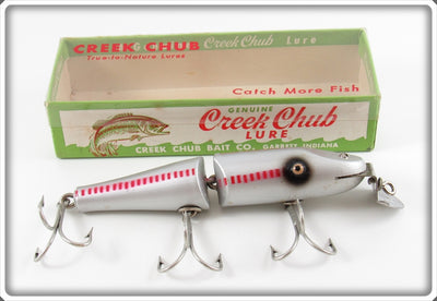 Creek Chub Silver With Red Lines Jointed Pikie In Box 2600 FS Special
