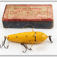 Vintage UTK Yellow Gold Spots Success Spinner Lure In Box 