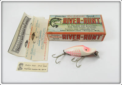 Heddon Spook Ray Red & White Midget River Runt In Correct Box 9010 SR-XRW