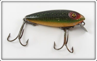 Vintage Heddon Green Scale 110 River Runt Lure 119D