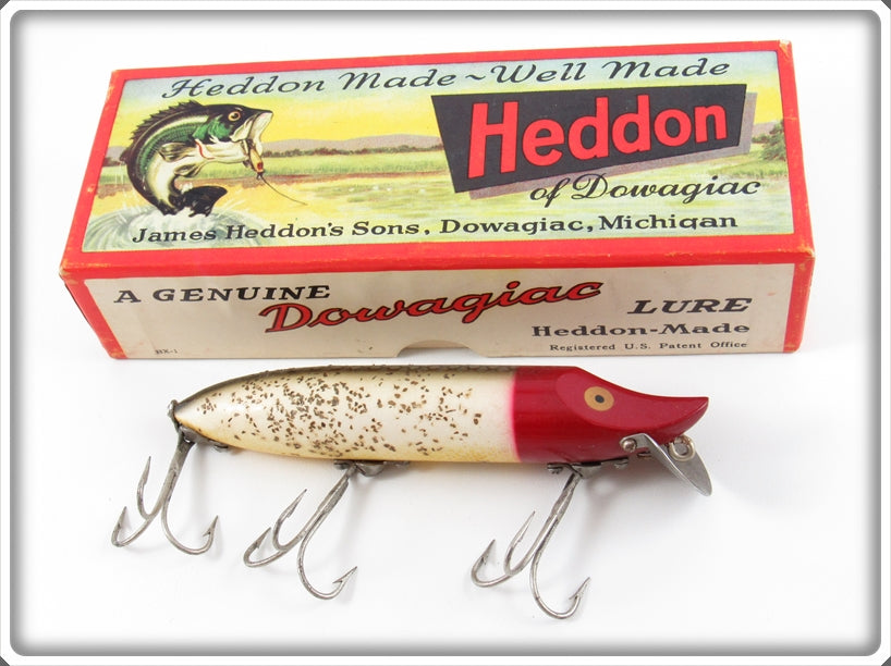 Vintage Heddon Red Head Flitter Vamp Spook Lure In XRS Box 