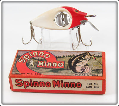 Uniline Mfg Co White Red Head Spinno Minno Lure In Box