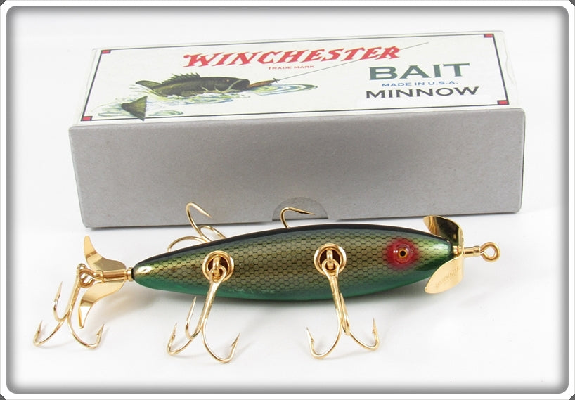 Winchester 2001 Gold Scale Black Back Green Belly Minnow In Box A1