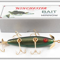 Winchester 2001 Gold Scale Black Back Green Belly Minnow In Box A4