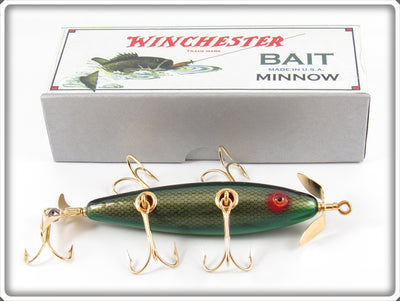 Winchester 2001 Gold Scale Black Back Green Belly Minnow In Box A4