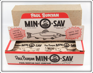 Paul Bunyan Min-O-Sav Dealer Display Box of 24 Hooks On Cards