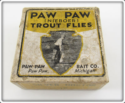 Paw Paw Niebor Trout Flies Silver Doctor Empty Arrowhead Box