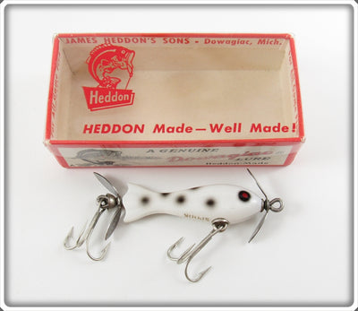 Heddon White Black Spots Tiny Spook In Box