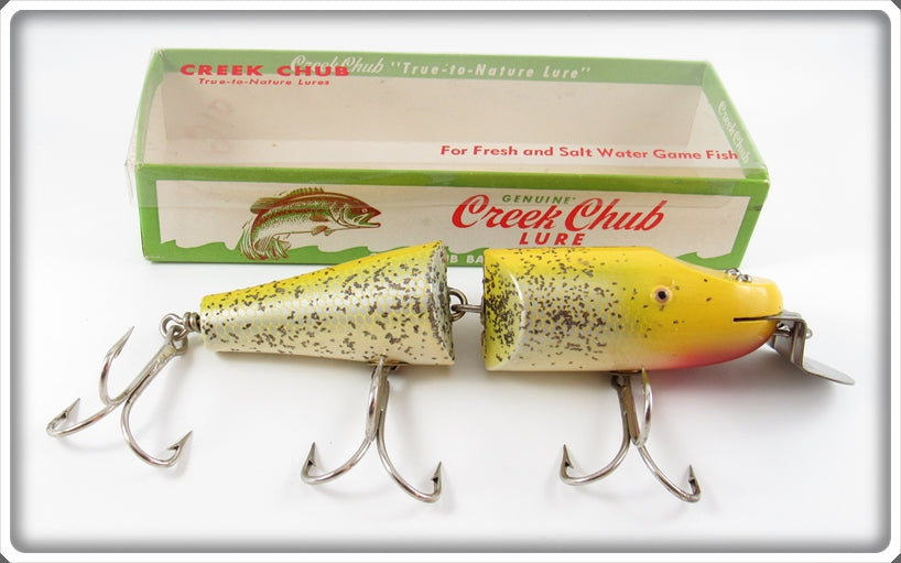 Vintage Creek Chub Yellow Flash Jointed Striper Pikie Lure In Box 6837