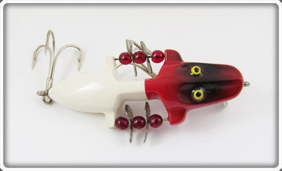 Vintage Beaver Bait Company Red & White Old Fighter Lure
