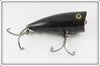 Vintage Heddon Solid Black Chugger Jr Lure