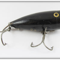 Vintage Heddon Solid Black Chugger Jr Lure