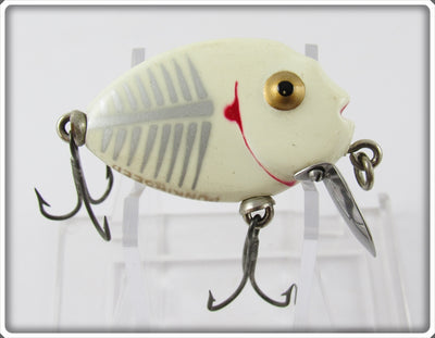 Vintage Heddon White Shore Gold Eyes Tiny Punkinseed 380 XRW Lure