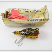 Arbogast Seein's Believin' Brown Leopard Frog 1/4 Oz Hula Popper In Box