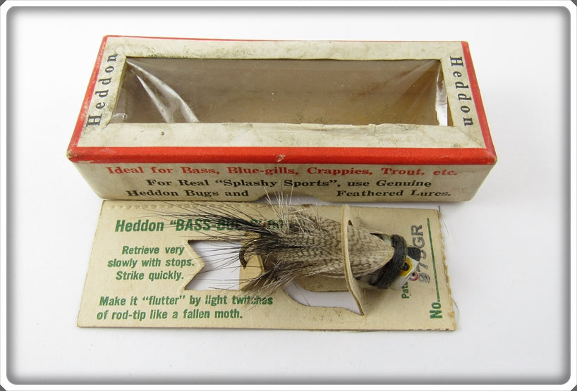 Vintage Heddon Grey Bass Bug Spook Lure In Correct Box 975 GR