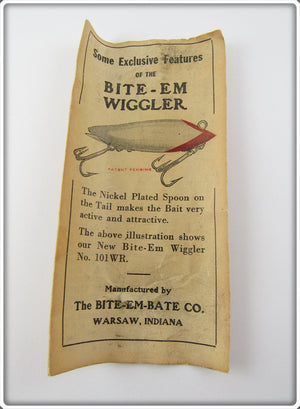 Vintage Bite Em Bate Co Pocket Catalog Paperwork For Bite Em Wiggler Lure