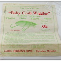 Vintage Antique Heddon Intro Paperwork For Baby Crab Wiggler Lure 1909-C