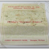 Heddon Intro Paperwork For Baby Crab Wiggler 1909-C 85 Cents