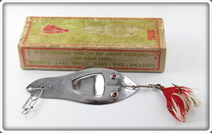Vintage Felix Supply Co Chrome Felix Spoon Lure In Correct Box 103 C