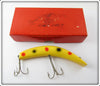 Vintage Lazy Daze Bait Co Yellow Spotted Lazy Dazy Giant Lure In Correct Box