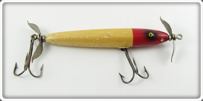 Vintage Paw Paw Pearl Red Head Aristocrat Torpedo Lure 2405