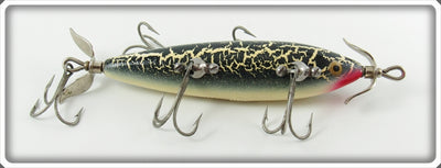 Vintage Heddon Green Crackleback 150 Minnow Lure GCB 