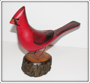 Vintage Jim Slack Red Cardinal Bird Decoy