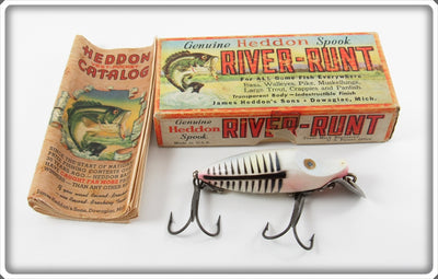Heddon Pearl & Black Shore Minnow River Runt In Box 9110-XBP