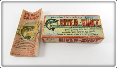 Vintage Heddon Pike Scale Midget River Runt Empty Box 9010M