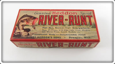 Vintage Heddon Yellow Shore Salmon River Runt Empty Box 