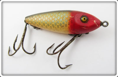 Vintage Heddon Dowagiac Red Head Shiner Laguna Runt Lure 19PRH