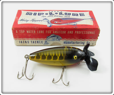 Vintage Jack's Tackle Yellow Rip L Lure In Box 