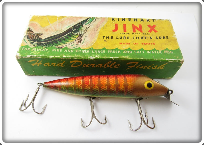 Vintage Fred Rinehart RS Red Scale Musky Jinx Lure In SF Box
