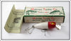Vintage Makinen Tackle Co Red & White Waddle Bug Lure K10 A