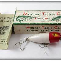 Vintage Makinen Tackle Co Red & White Waddle Bug Lure K10 A