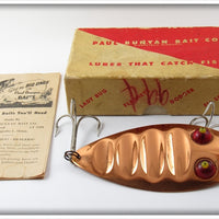 Vintage Paul Bunyan Bait Co Copper Giant Ruby Spoon Lure No. 2200