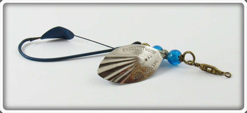 antique fishing lure necklace Vintage Freeport Hook Pat 1904-1907 No 1 Metal Spinner Lure For Sale