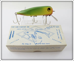 Vintage Hunt Lure Co Green & Yellow The Charmer Lure