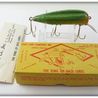 Vintage Hunt Lure Co Green & Yellow The Hooker Lure In Yellow Box
