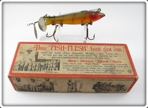 Vintage Heddon Perch Super Spook Lure In Fish Flesh Box 9109L 