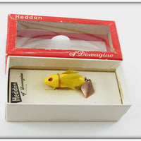 Vintage Heddon Yellow Fly Rod Flaptail Lure In Box 720 Y