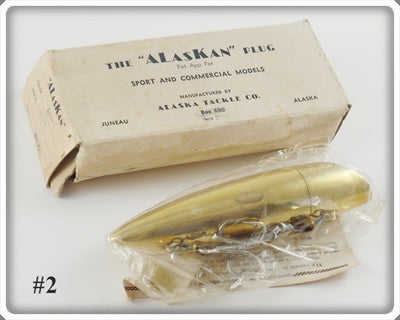 Vintage Alaska Tackle Co Bronze The Alaskan Plug Salmon Lure In Box