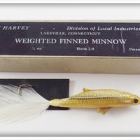 Vintage Jim Harvey Sucker Weighted Finned Minnow Lure In Box