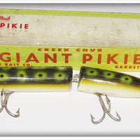 Vintage Creek Chub Frog Spot Giant Jointed Pikie Lure In Box 819 W