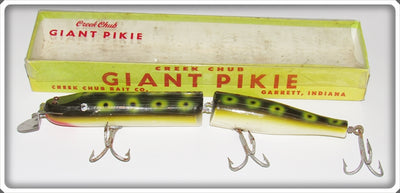 Vintage Creek Chub Frog Spot Giant Jointed Pikie Lure In Box 819 W